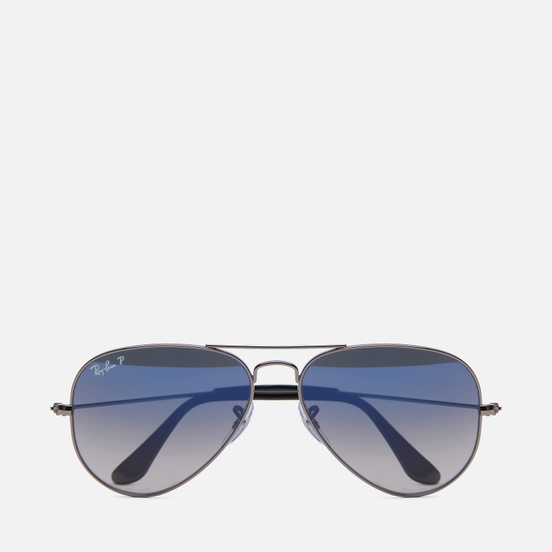 Солнцезащитные очки Ray-Ban Aviator Gradient Polished Gunmetal/Polarized Blue/Grey Gradient