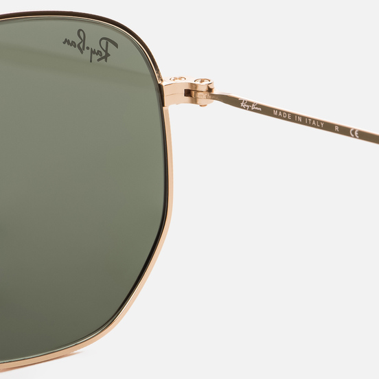 Солнцезащитные очки Ray-Ban Hexagonal Flat Lenses Polished Gold/Green Classic G-15