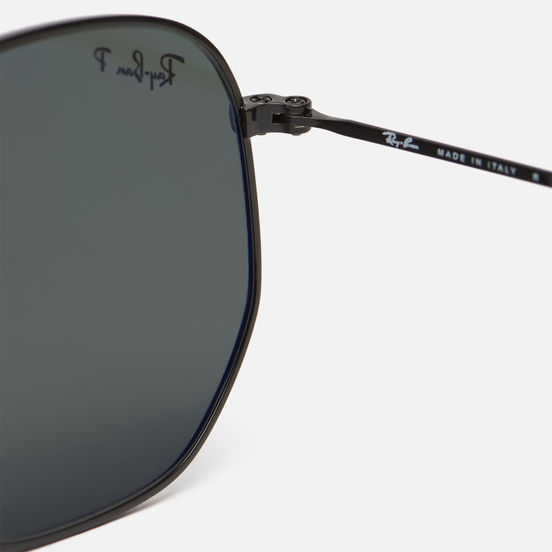 Солнцезащитные очки Ray-Ban Hexagonal Flat Lenses Polished Black/Polarized Green Classic G-15