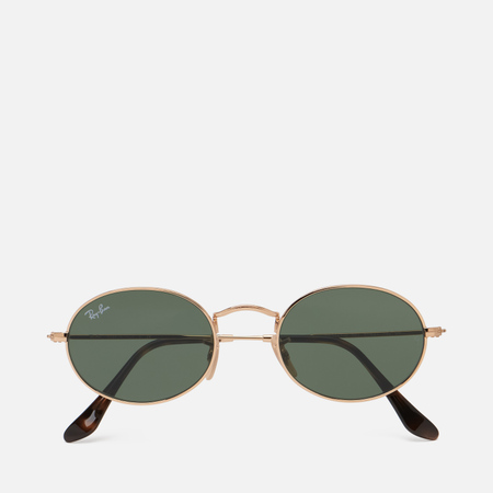 фото Солнцезащитные очки ray-ban oval flat lenses, цвет зелёный, размер 51mm