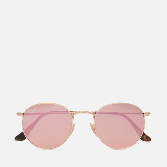 Солнцезащитные очки Ray-Ban Round Flat Lenses Shiny Gold/Copper Flash