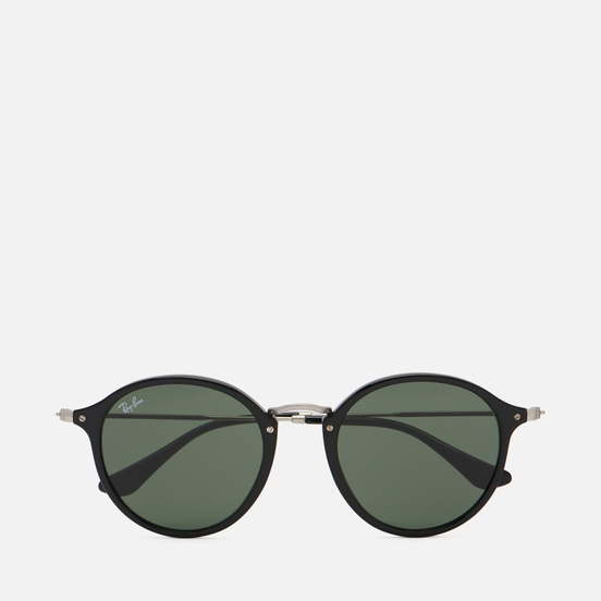 Солнцезащитные очки Ray-Ban Round Fleck Polished Black/Silver/Green Classic G-15