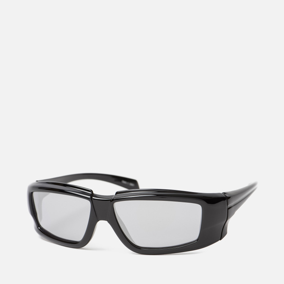 Солнцезащитные очки Rick Owens Rick Black Temple/Silver Lens