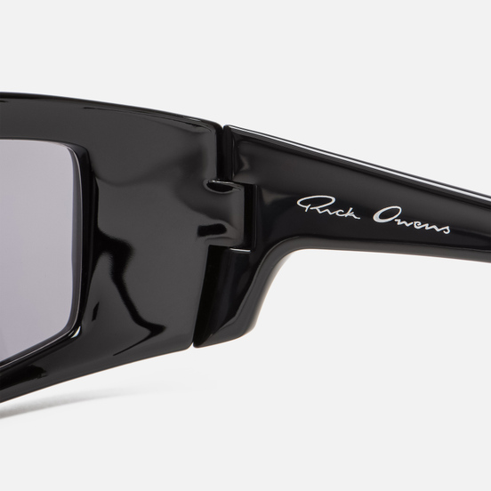 Солнцезащитные очки Rick Owens Rick Black Temple/Silver Lens