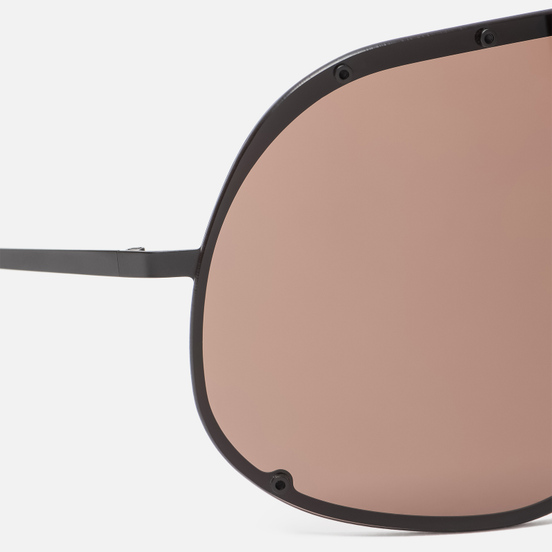 Солнцезащитные очки Rick Owens Shield Black Temple/Brown Lens
