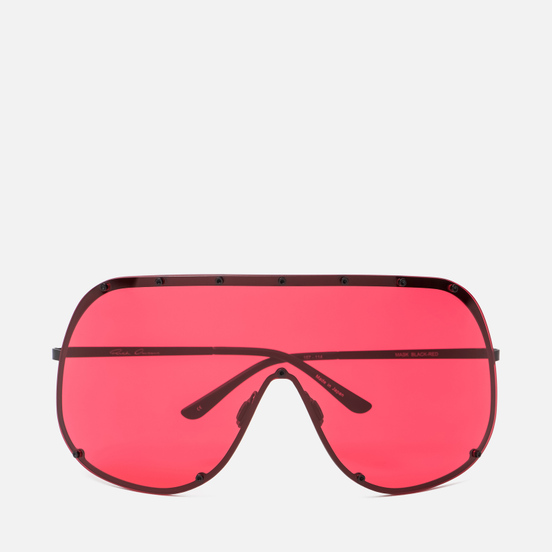 Солнцезащитные очки Rick Owens Shield Black Temple/Red Lens