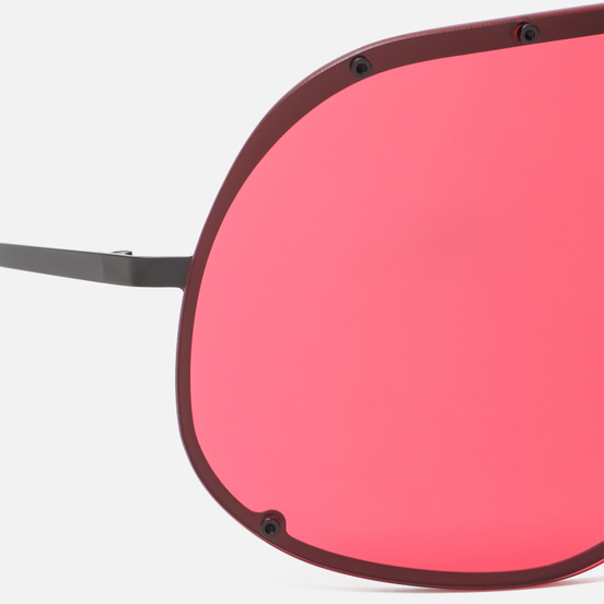 Солнцезащитные очки Rick Owens Shield Black Temple/Red Lens