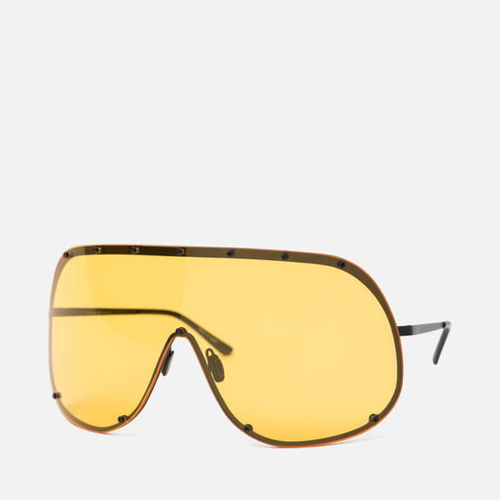 Солнцезащитные очки Rick Owens Shield Black Temple/Yellow Lens