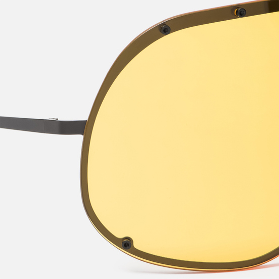 Солнцезащитные очки Rick Owens Shield Black Temple/Yellow Lens