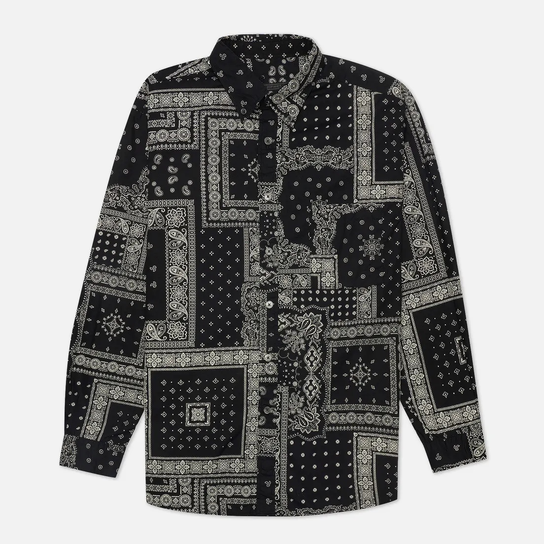 SOPHNET. Мужская рубашка Star Elbow Patched Baggy B.D.