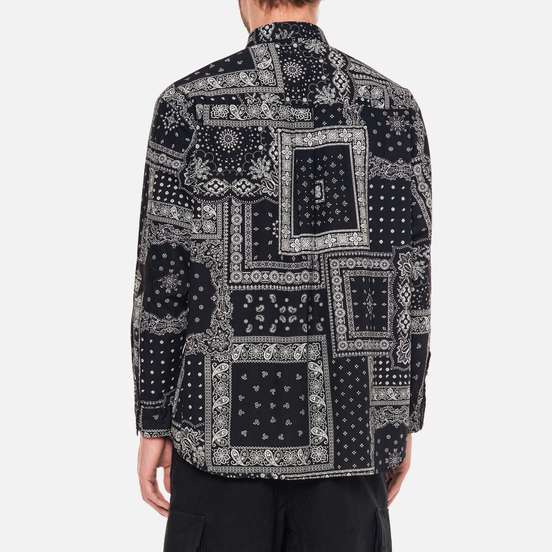 Мужская рубашка SOPHNET. Star Elbow Patched Baggy B.D. Black
