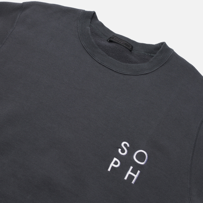 Мужская толстовка SOPHNET, цвет серый, размер S SOPH-212061-GR Embroidery Crew Neck - фото 2