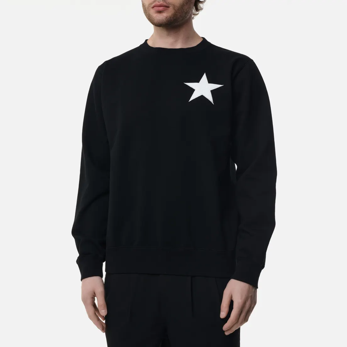 SOPHNET. Мужская толстовка Star Patched Crew Neck Sweat