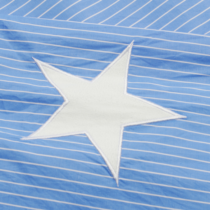 Мужская рубашка SOPHNET, цвет голубой, размер XL SOPH-220057-NAVYSTRIPE Star Elbow Patched Big B.D. - фото 3