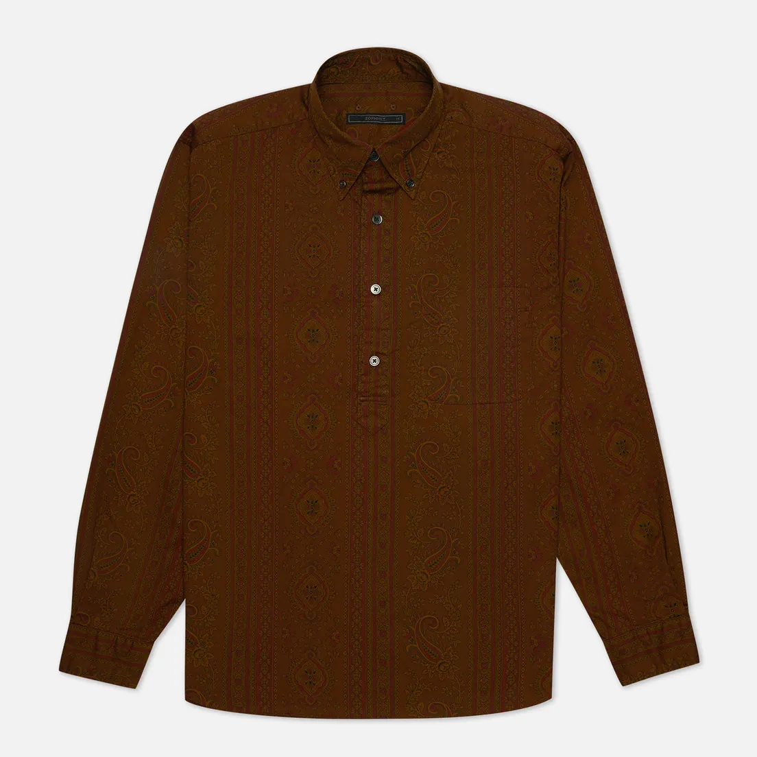 SOPHNET. Мужская рубашка Paisley Big Pullover B.D.