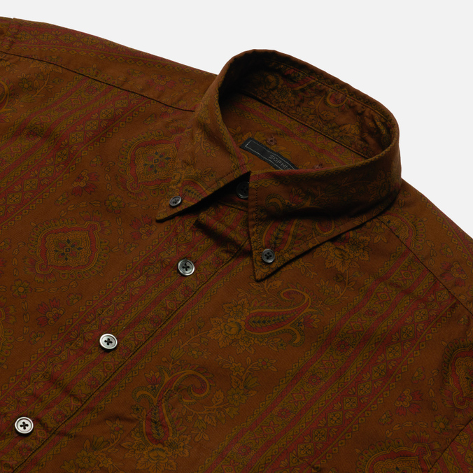 Мужская рубашка SOPHNET, цвет коричневый, размер S SOPH-220059-BROWN Paisley Big Pullover B.D. - фото 2