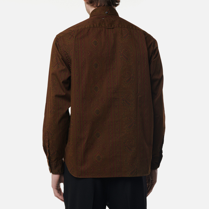 Мужская рубашка SOPHNET, цвет коричневый, размер S SOPH-220059-BROWN Paisley Big Pullover B.D. - фото 4