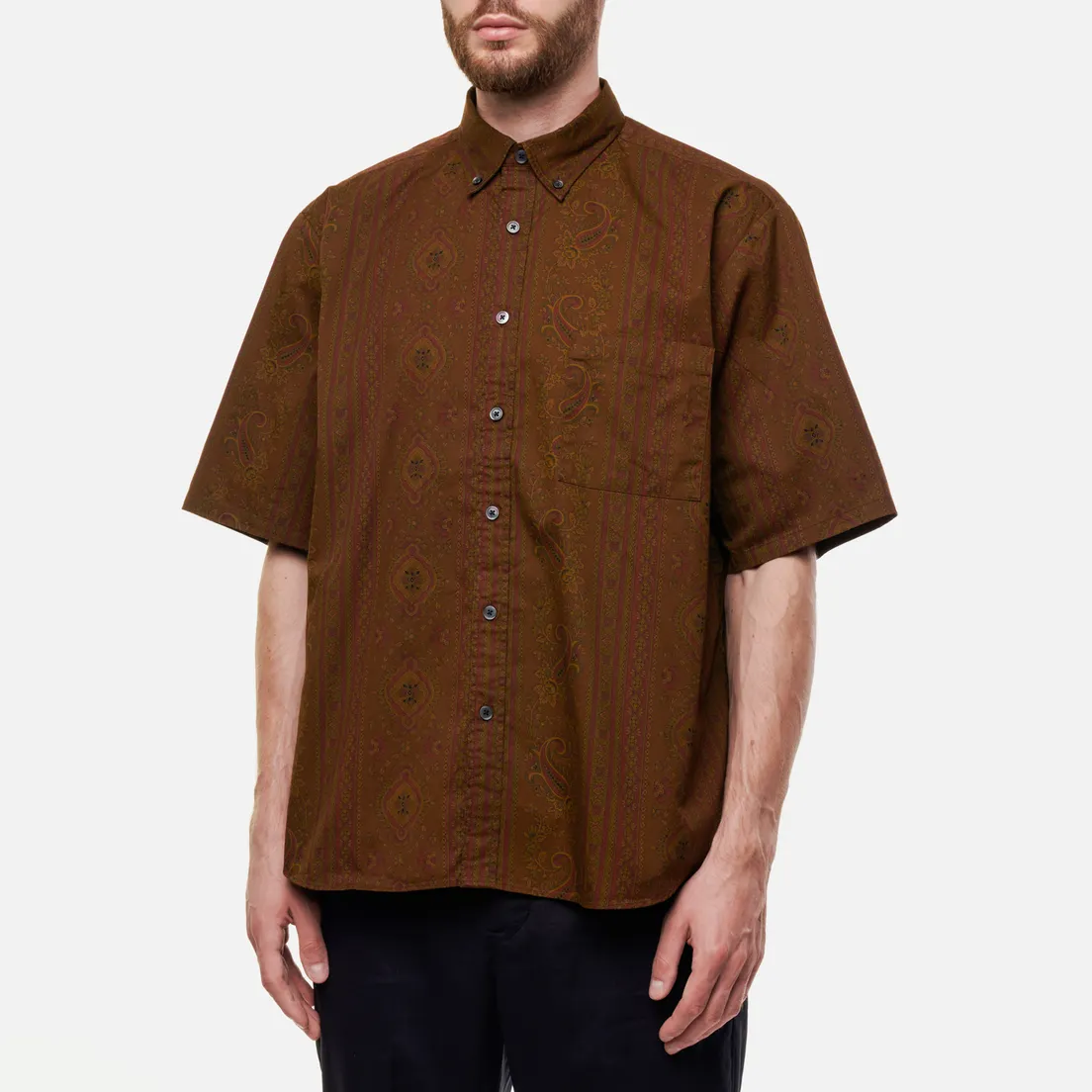 SOPHNET. Мужская рубашка Paisley Baggy B.D.