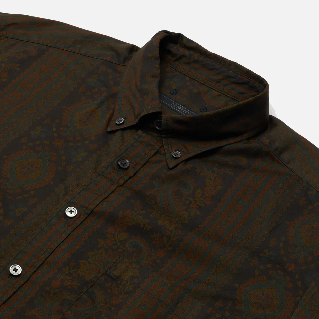 SOPHNET. Мужская рубашка Paisley Baggy B.D.