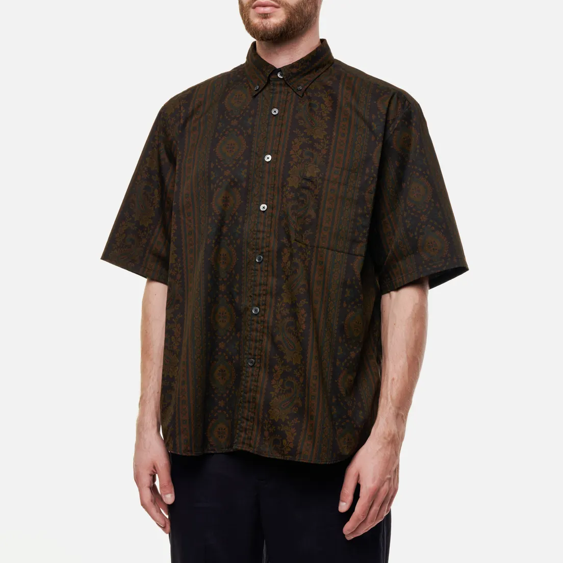 SOPHNET. Мужская рубашка Paisley Baggy B.D.