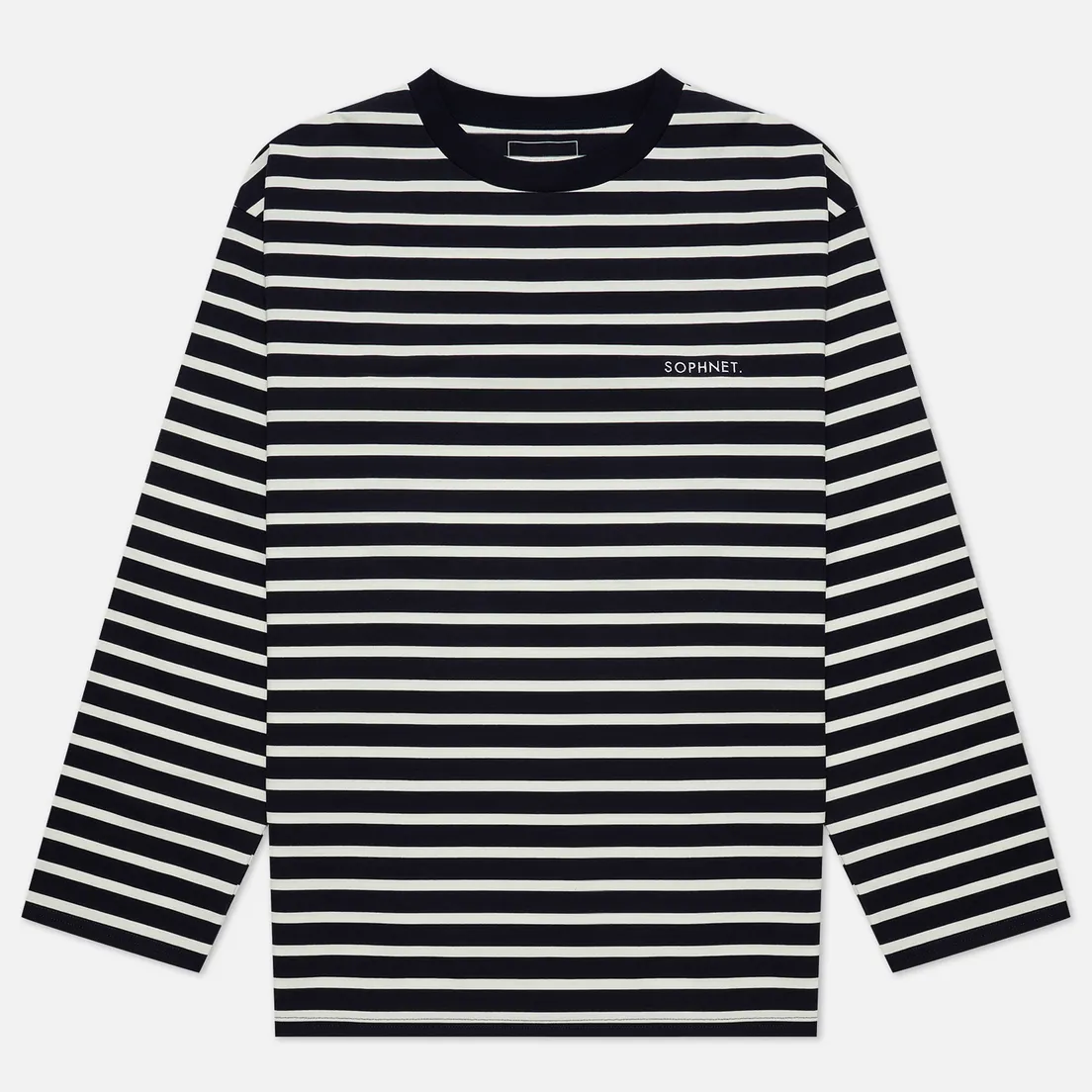 SOPHNET. Мужской лонгслив Baggy Border Crew Neck