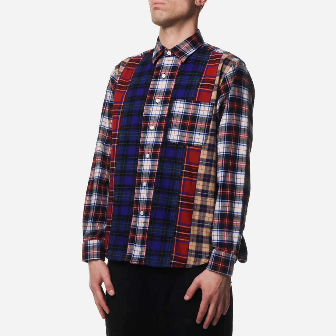 SOPHNET. Мужская рубашка Vertical Paneled Regular Collar Big