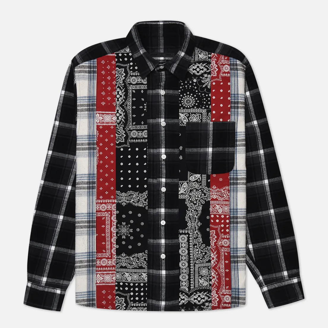 SOPHNET. Мужская рубашка Vertical Paneled Regular Collar Big