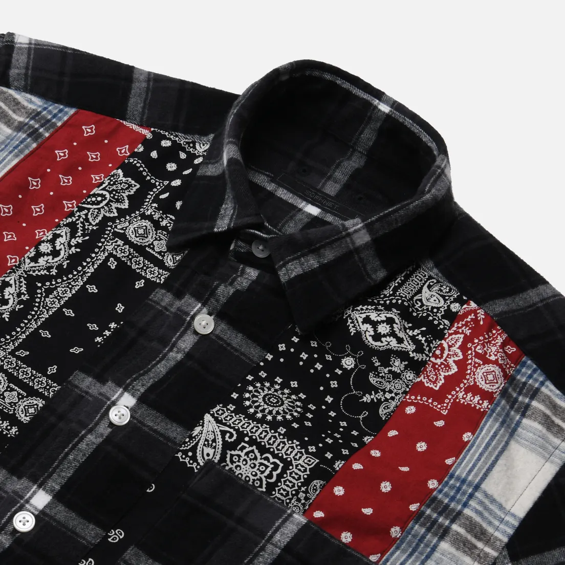SOPHNET. Мужская рубашка Vertical Paneled Regular Collar Big