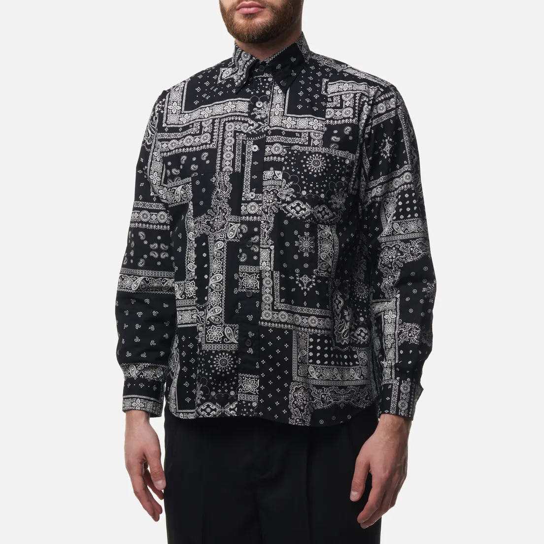 SOPHNET. Мужская рубашка Patch Work Big B.D.
