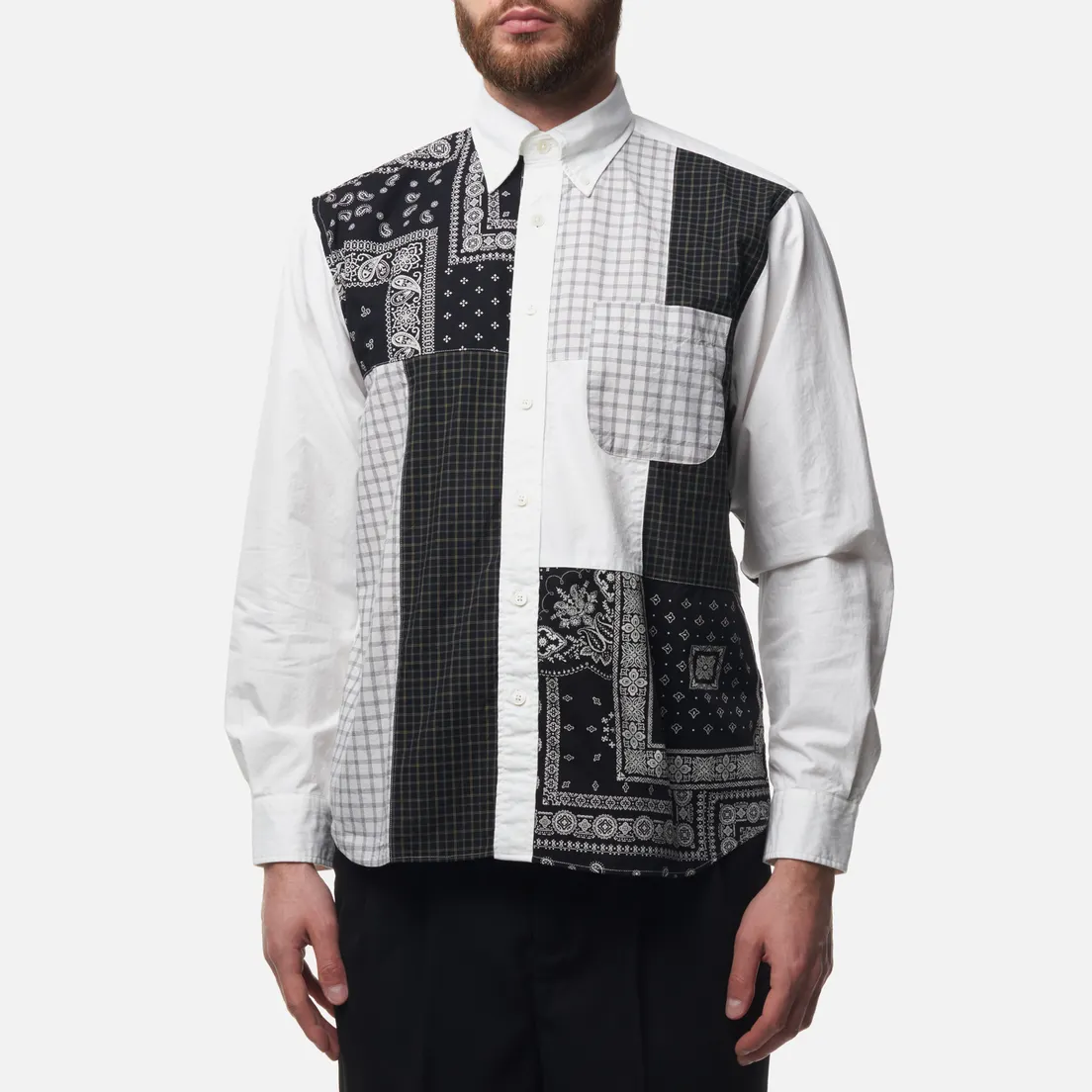 SOPHNET. Мужская рубашка Patch Work Big B.D.
