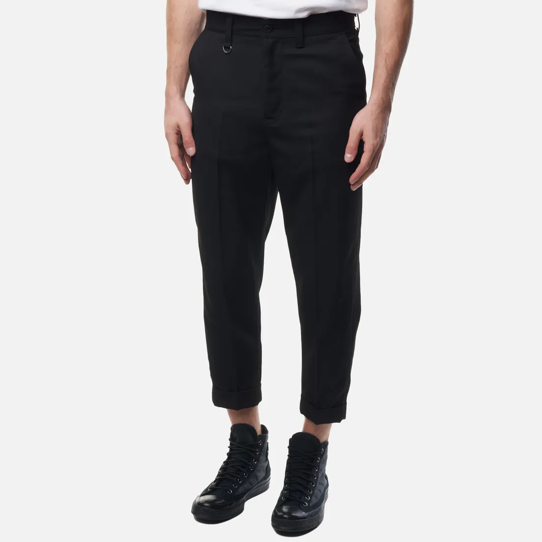 SOPHNET. Мужские брюки Turn Up Wide Tapered Wool Twill