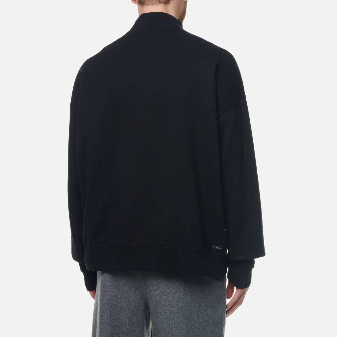 SOPHNET. Мужская толстовка Albini Cotton Cashmere Half-Zip Super Baggy