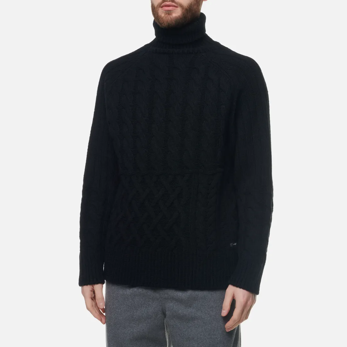 SOPHNET. Мужской свитер Cable Mix Turtle Neck