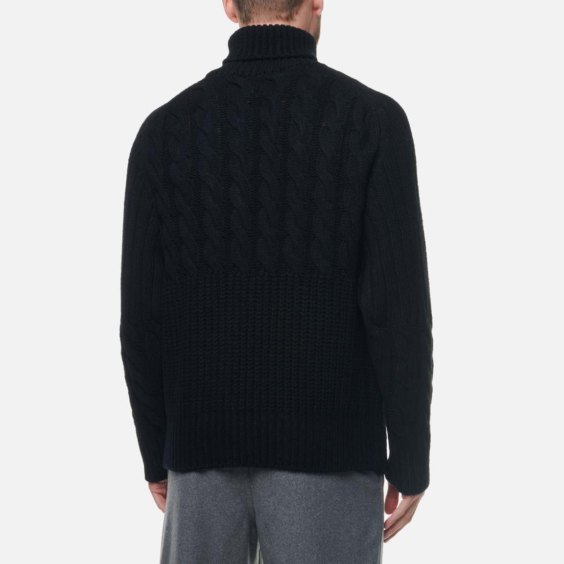 SOPHNET. Мужской свитер Cable Mix Turtle Neck