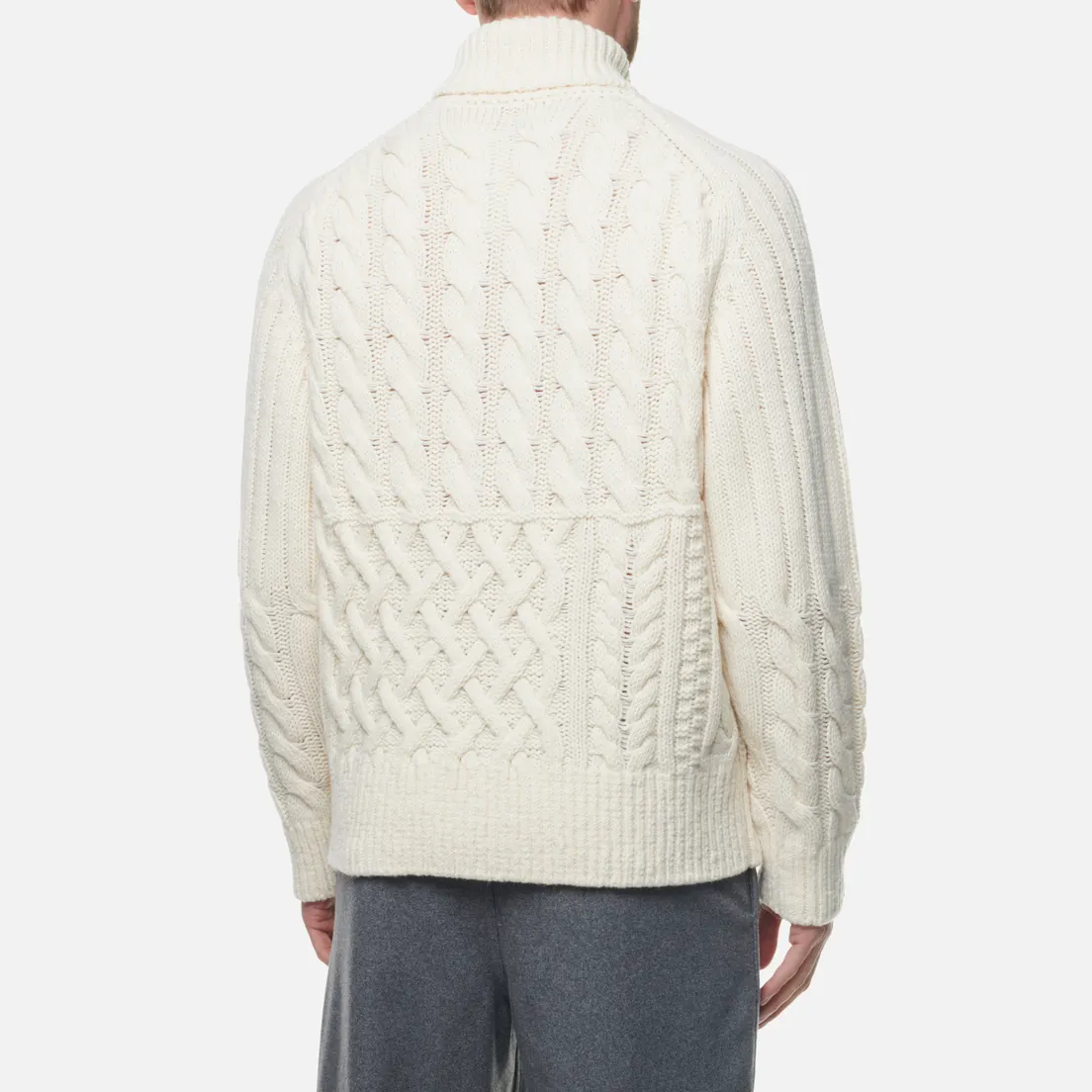 SOPHNET. Мужской свитер Cable Mix Turtle Neck