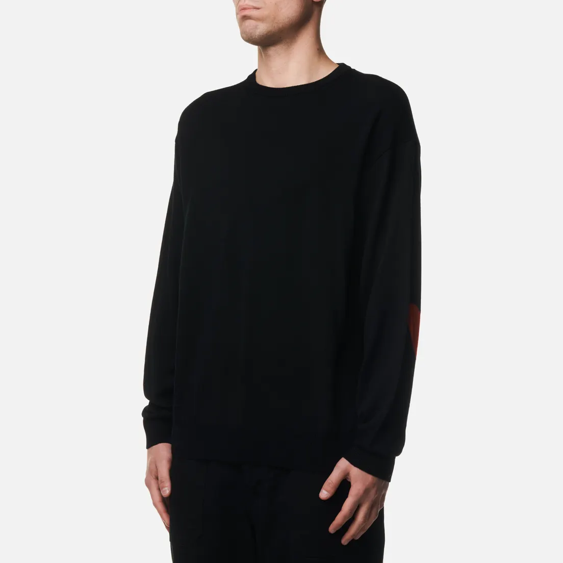 SOPHNET. Мужской свитер Heart Elbow Pattern Crew Neck