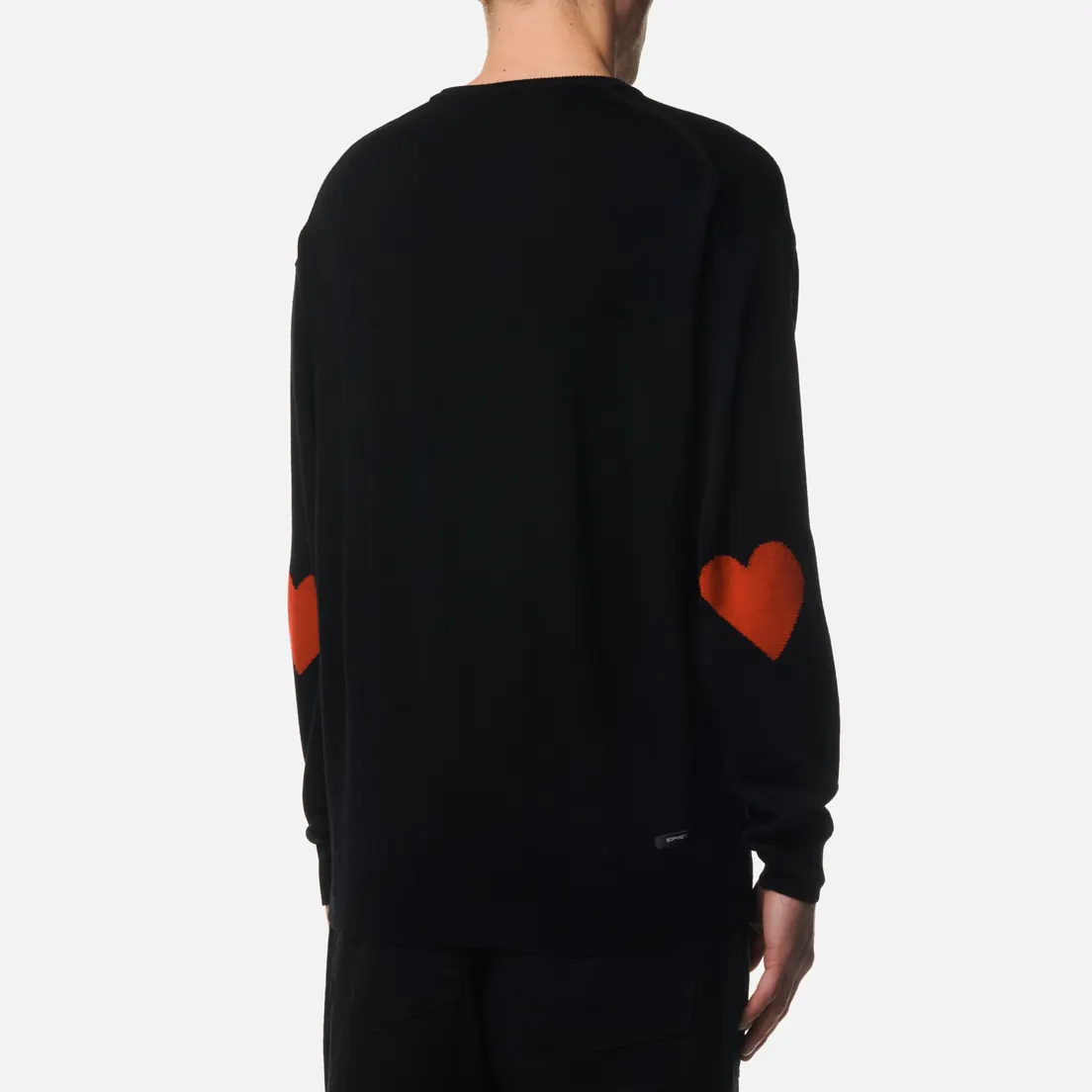 SOPHNET. Мужской свитер Heart Elbow Pattern Crew Neck