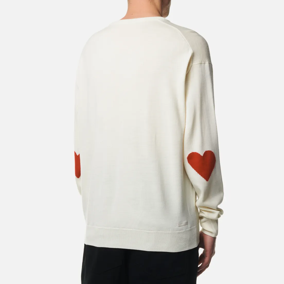 SOPHNET. Мужской свитер Heart Elbow Pattern Crew Neck