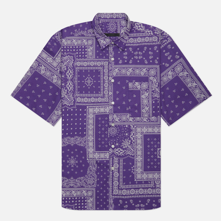 фото Мужская рубашка sophnet. pattern baggy, цвет фиолетовый, размер s