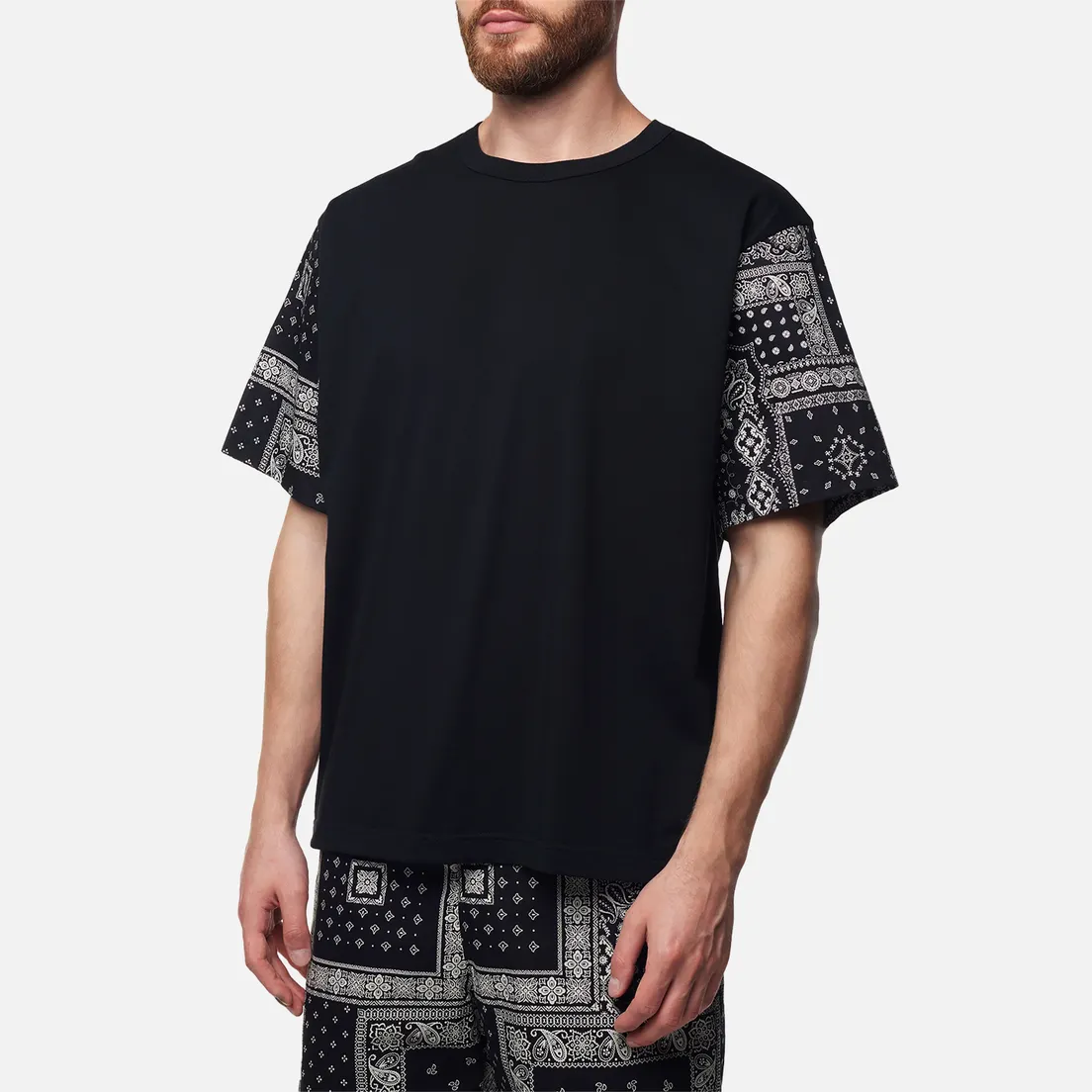 SOPHNET. Мужская футболка Bandana Sleeve Wide