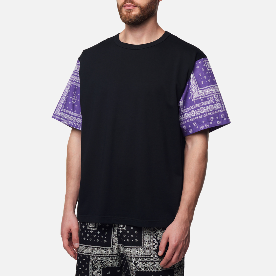 SOPHNET. Мужская футболка Bandana Sleeve Wide
