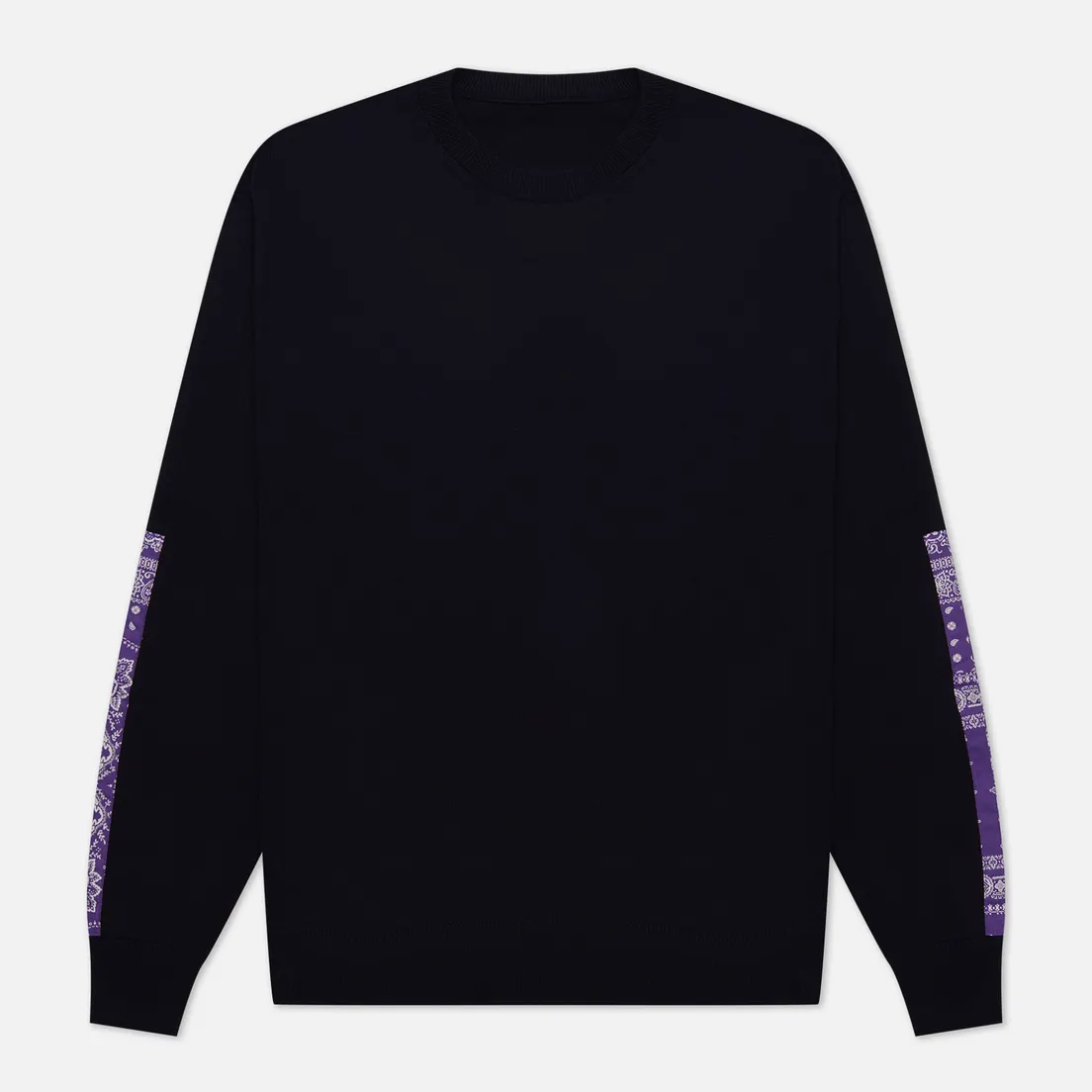 SOPHNET. Мужской свитер Bandana Sleeve Patched Crew Neck