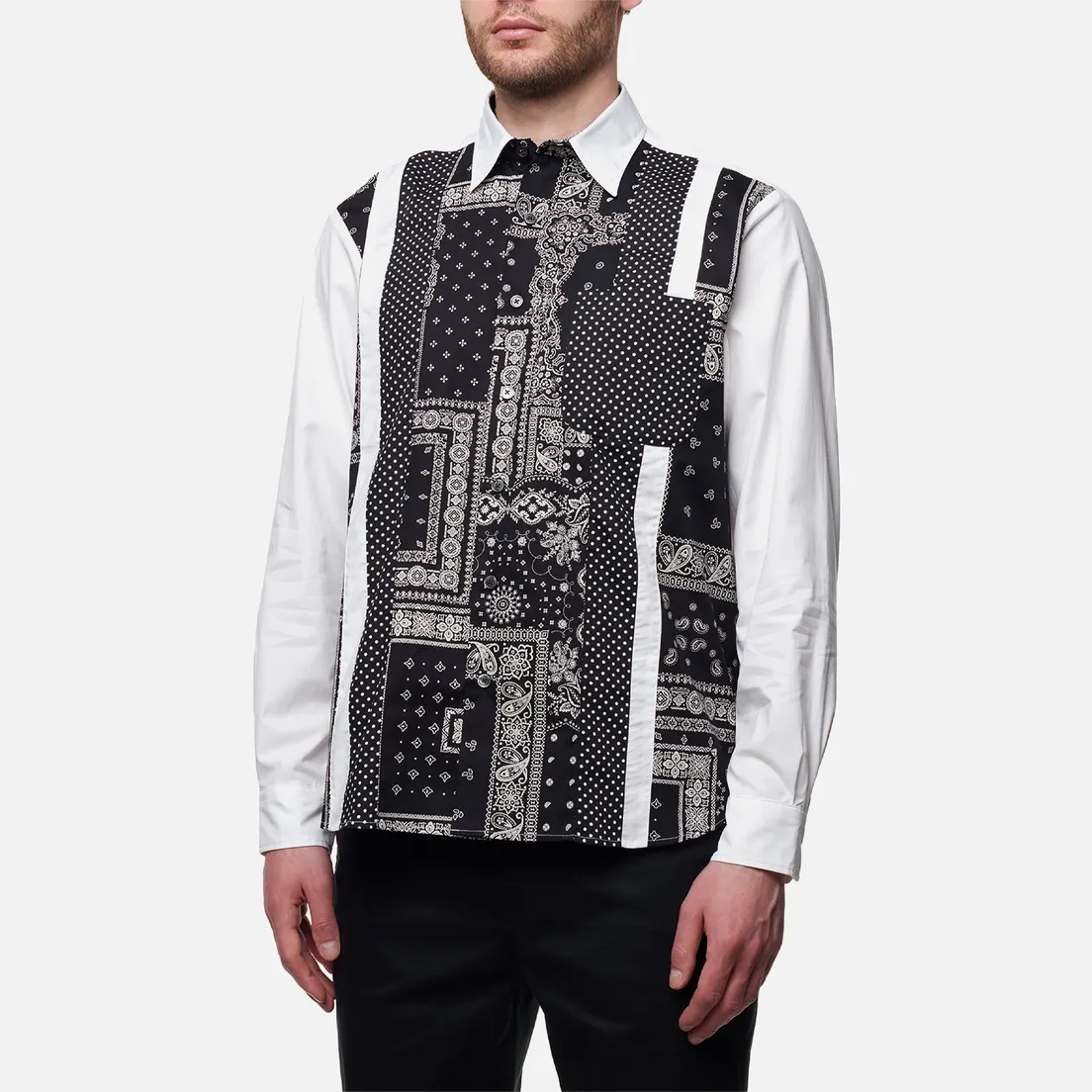SOPHNET. Мужская рубашка Vertical Paneled Big