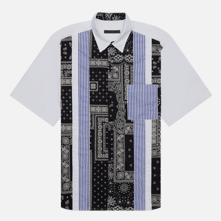 фото Мужская рубашка sophnet. vertical paneled regular collar baggy, цвет чёрный, размер s