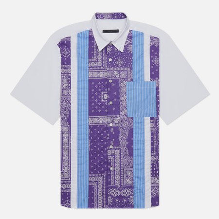 фото Мужская рубашка sophnet. vertical paneled regular collar baggy, цвет фиолетовый, размер s