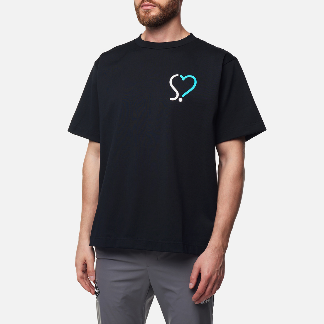 SOPHNET. Мужская футболка Heart Wide