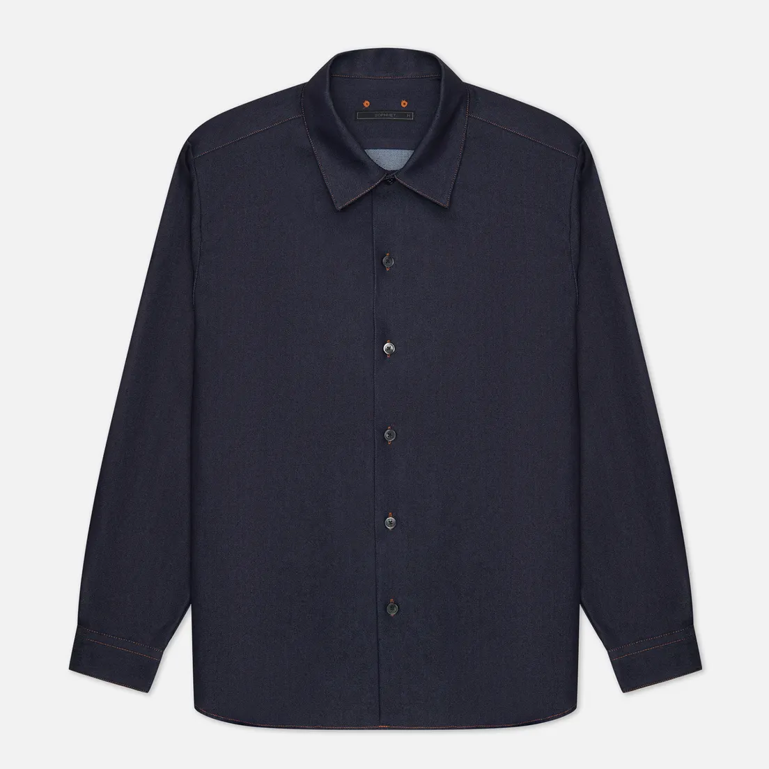SOPHNET. Мужская рубашка Regular Collar Big Coolmax 10.3 Oz Denim