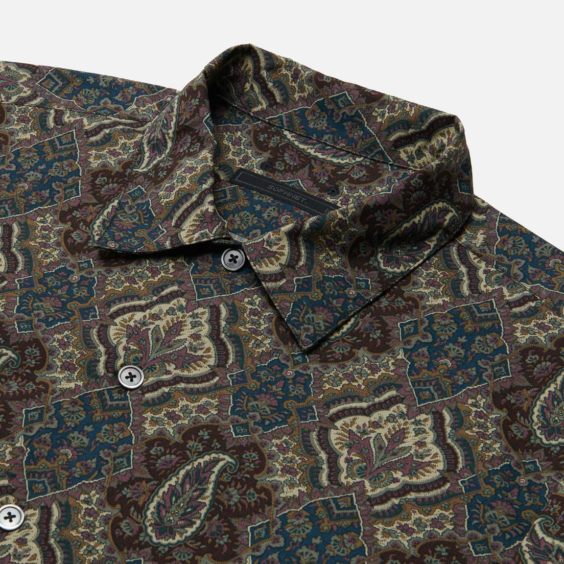 SOPHNET. Мужская рубашка Regular Collar Big Paisley