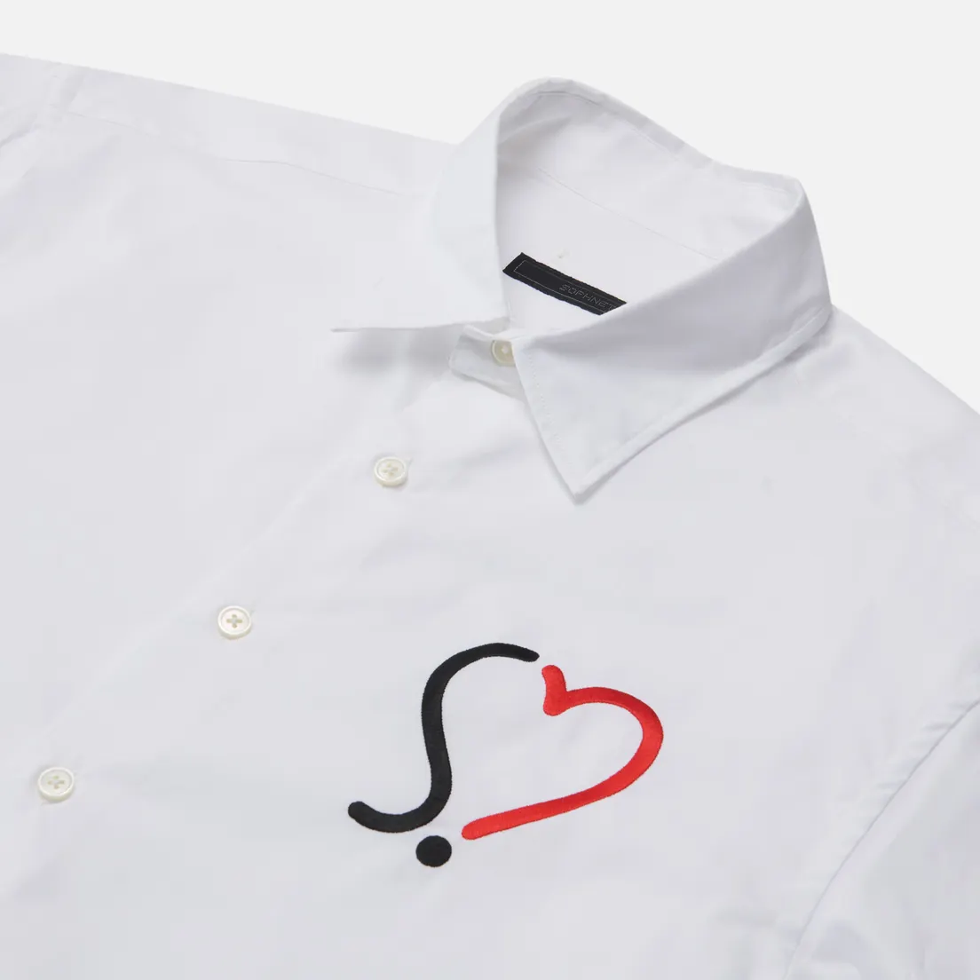 SOPHNET. Мужская рубашка Heart Regular Collar Big