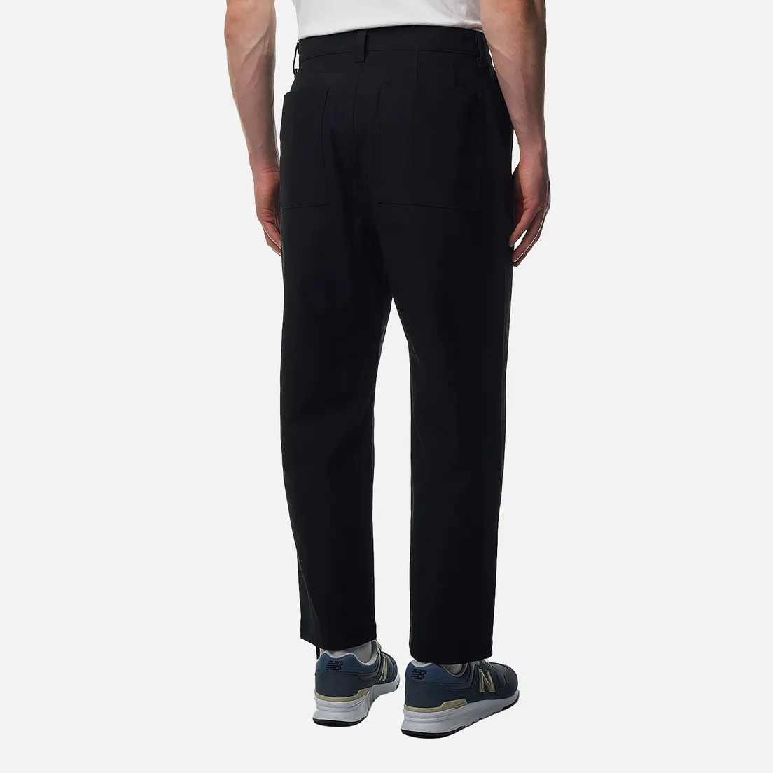 SOPHNET. Мужские брюки High Twisted Washer Cotton Serge 1Tuck Wide Tapered